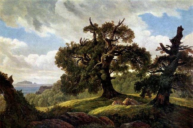 Carl Gustav Carus Oaks at the Sea Shore Norge oil painting art